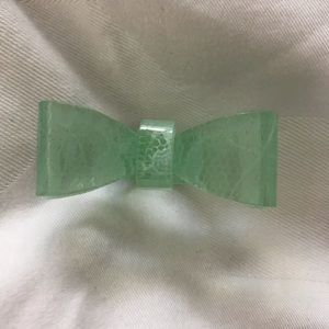 Mint Green Lace Acrylic Bow Ring